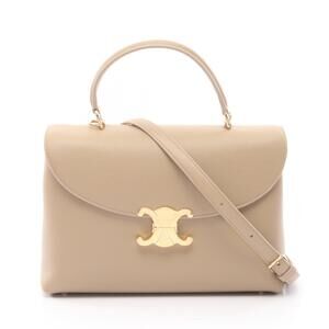 Celine Nino Handbag Beige Leather